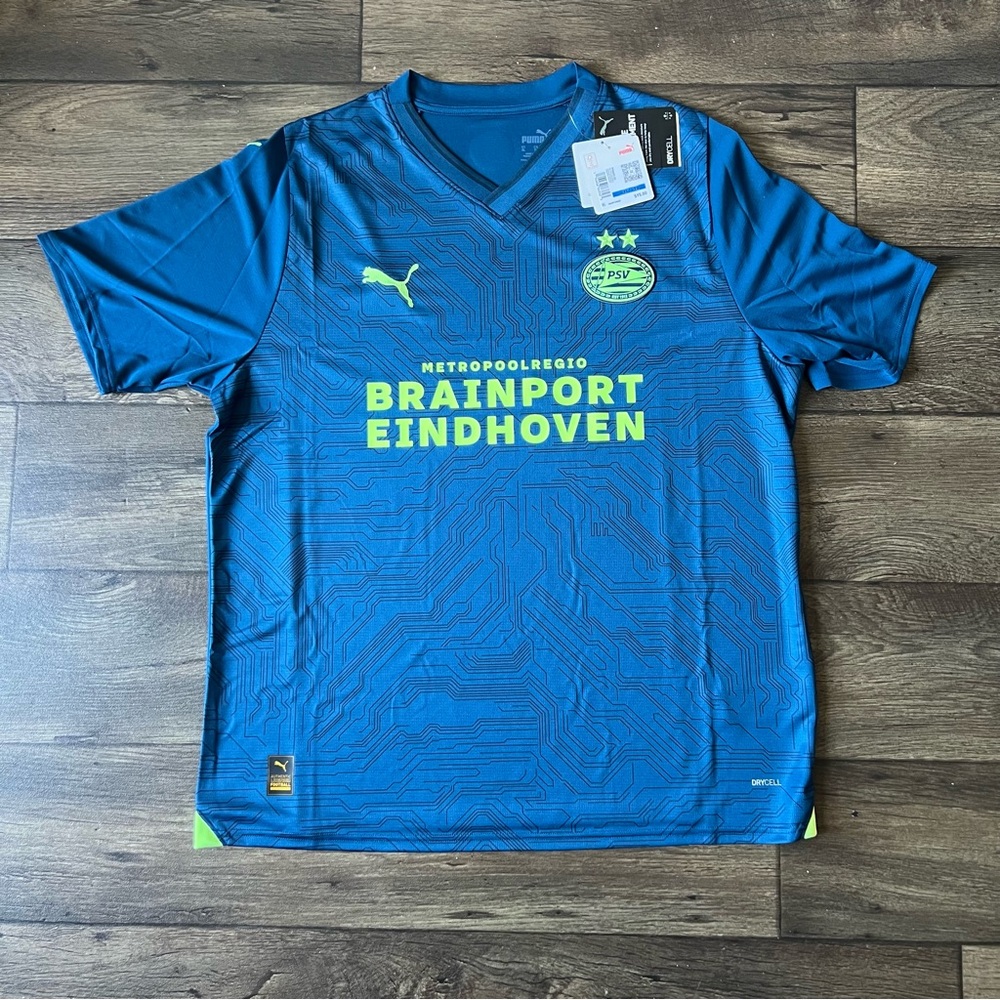 Puma Men's PSV Eindhoven Third Kit Jersey 23/24 Blue Size Extra Large NEW